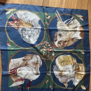 Hermes "Chiens au Rapport" Silk Scarf